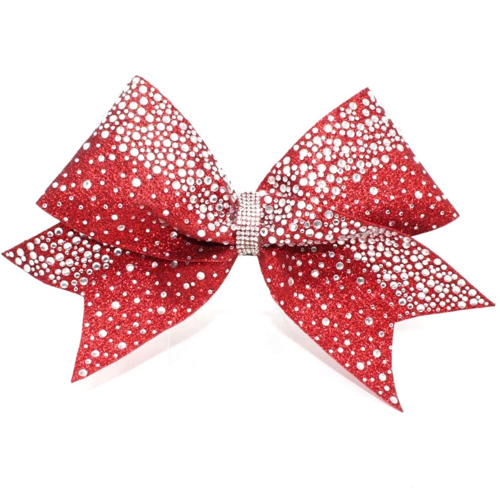 Big Stiff 6" Cheer Bows Sparkly Bejeweled Competition Cheerleader Lot Of 5 Bows - Picture 2 of 13